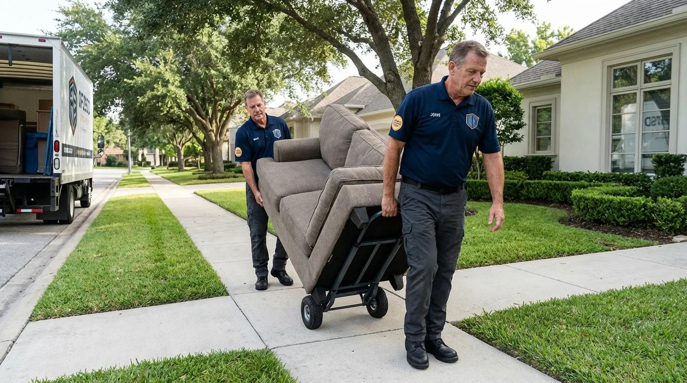 Local residential moving crew loading furniture in Sunnyvale, CA